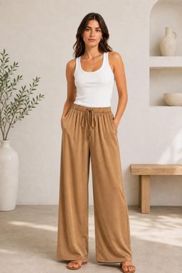 Cider - High Waist Elastic Waist Pants