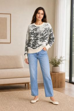 Cider - Landscape Pattern Sweater