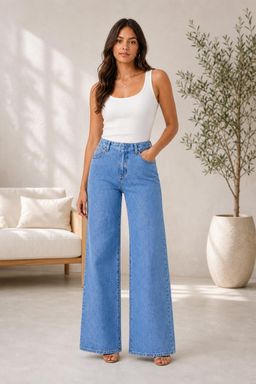 Cider - Santorini Beach Vacation Denim Low Rise Solid Pocket Straight Leg Jeans