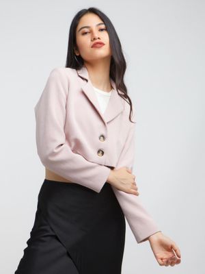 Pink Solid Blazer