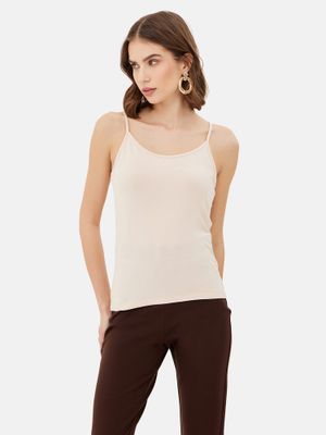 Buy Kazo Nude Basic Camisole Top with Adjustable Straps (XS) Online