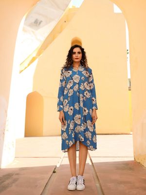 Moss Grace: Mandarin Collar Knee Top 76241