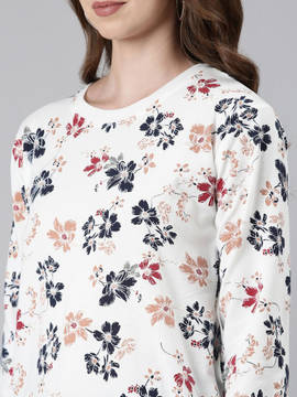 SHOWOFF Hoodies and Sweatshirts : Buy SHOWOFF Womens Printed Regular Round  Neck White Sweatshirt Online | Nykaa Fashion