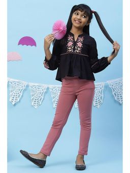 Biba - Girls Onion Pink Straight Poly Span Girls Bottom Wear