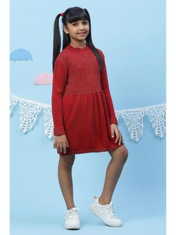 Biba - Girls Cherry Red Flared Cotton Dresses