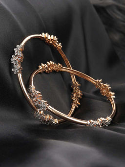 Priyaasi - American Diamond Rose Gold Plated Bangles Set
