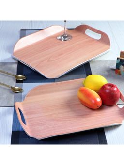 CDI - Set of Two Rust Melamine Serving Trays