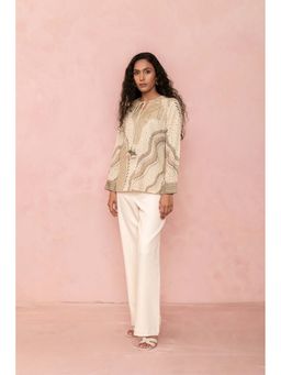 LABEL NAARITI - Beige Vanya Printed Top