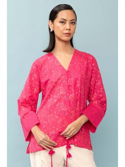 LABEL NAARITI - Pink Aviva Embroidered Top