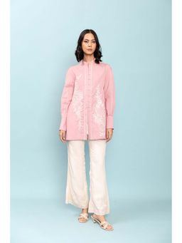 LABEL NAARITI - Pink Indra Embroidered Top