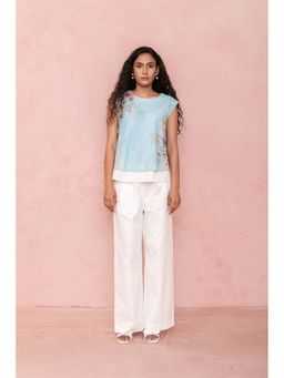 LABEL NAARITI - Blue Mrigya Floral Top