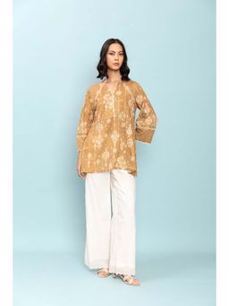 LABEL NAARITI - Beige Ashna Floral Top