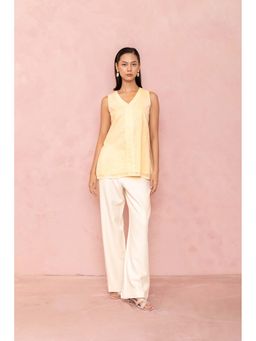 LABEL NAARITI - Yellow Mia Embroidered Top