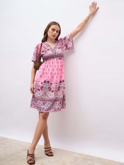 Styli - Women V-Neck A-Line Dress