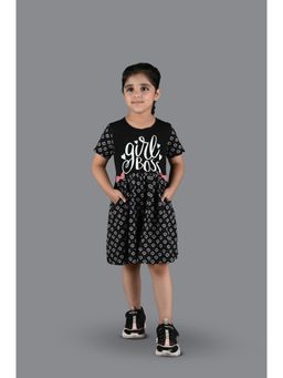 3PIN - Girl Cotton Black Fit and Flare Dress