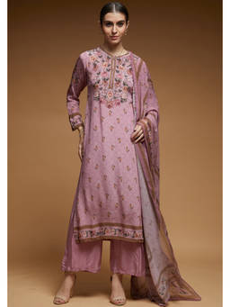 Nirraamyaa - Pale Pink Color Kurta with Pant and Dupatta