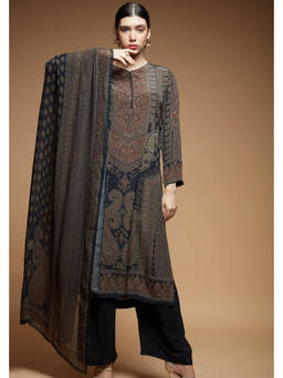 Nirraamyaa - Black Kurta with Pant and Dupatta