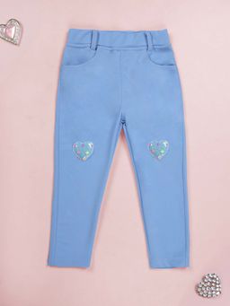 KiddoPanti - Girls Cotton Embellished Jeggings