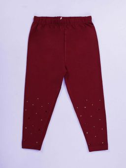 KiddoPanti - Girls Cotton Embellished Leggings