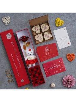 eCraftIndia - Set of 8 Love Cards, Valentine Gift Box, "20 Reasons Why I Love You" Hearts Gift Set
