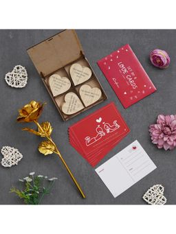 eCraftIndia - Combo Set of 8 Love Gift Cards, Gold Rose, "20 Reasons Why I Need You" Hearts Gift Set
