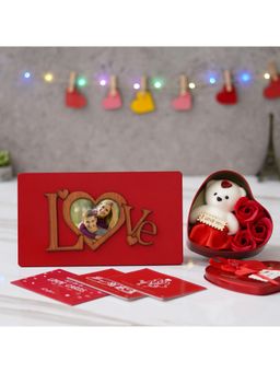 eCraftIndia - Set of 8 Love Cards, "Love" Photo Frame, and Heart Shaped Gift Box Set