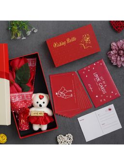 eCraftIndia - Combo of Set of 8 Love Gift Cards, Rectangle Shape Gift Box, Message Bottle Box Set