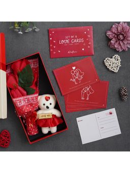 eCraftIndia - Valentine Combo of Set of 8 Love Gift Cards, Valentine's Rectangle Shaped Gift Box