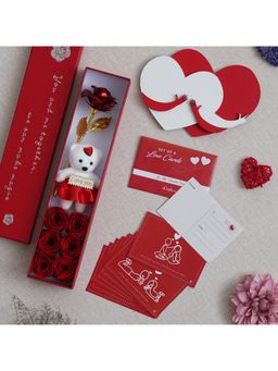 eCraftIndia - Combo of Set of 8 Love Post Cards Set, Valentine Gift Box, Heart Hugging Each Other