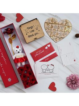 eCraftIndia - Combo of Set of 8 Post Cards Set, Valentine Gift Box, "Things I Love About You" Puzzle
