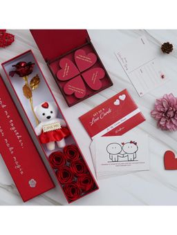 eCraftIndia - Combo Set of 8 Post Cards, Valentine Gift Box,"20 Reasons Why I Love You" Red Hearts Set