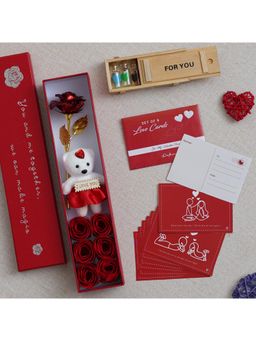 eCraftIndia - Combo of Set of 8 Love Post Cards, Valentine Gift Box, "for You" Message Bottle Set