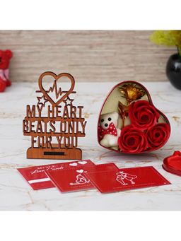 eCraftIndia - Combo Set of 8 Post Cards, "My Heart Beats Only for You" Showpiece, Heart Shape Gift Box