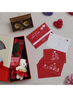eCraftIndia - Combo of Set of 8 Love Post Cards, "Love" Gift Box, Rectangle Shaped Gift Box Set