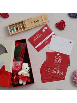 eCraftIndia - Combo Set of 8 Love Post Cards, Rectangle Shaped Gift Box, "for You" Message Bottle Set