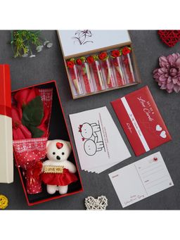 eCraftIndia - Combo of Set of 8 Love Post Cards, Rectangle Shaped Gift Box, Message Bottle Box Set