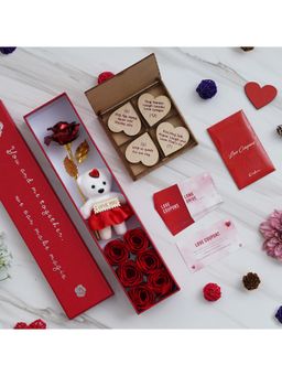eCraftIndia - Combo Set of 12 Coupons, Valentine Gift Box,"20 Reasons Why I Love You" Hearts Gift Set