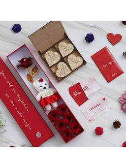 eCraftIndia - Combo Set of 12 Coupons, Valentine Gift Box,"20 Reasons Why I Need You" Hearts Gift Set