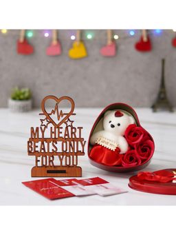 eCraftIndia - Combo Set of 12 Coupons, "My Heart Beats Only for You" Showpiece, Heart Shape Gift Box