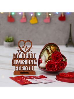 eCraftIndia - Combo Set of 12 Coupons, "My Heart Beats Only for You" Showpiece, Heart Shape Gift Box