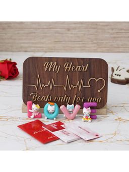 eCraftIndia - Combo Set of 12 Coupons, "My Heart Beats Only for You" & "Love" Characters Showpiece