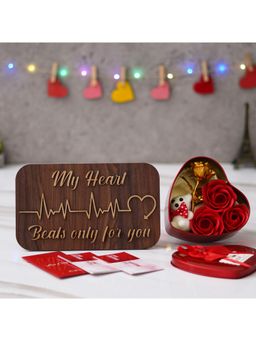 eCraftIndia - Combo Set of 12 Coupons, "My Heart Beats Only for You" Showpiece, Heart Shaped Gift Box