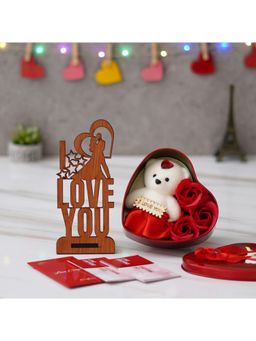eCraftIndia - Combo of Set of 12 Love Coupons , "Love You" Showpiece, Heart Shaped Gift Box Set