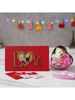 eCraftIndia - Combo of Set of 12 Love Coupons, "Love" Photo Frame, Pink Heart Shaped Gift Box
