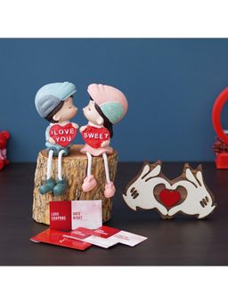 eCraftIndia - Combo of Set of 12 Love Coupons Cards, Hands Showcasing, Girl & Boy Kissing Figurine