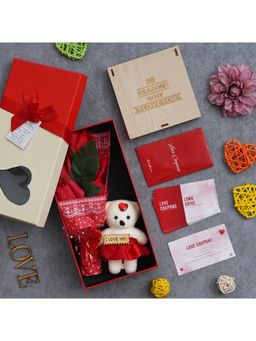 eCraftIndia - Combo Set of 12 Coupons,"20 Reasons Why I Love You" Hearts Set, Rectangle Shape Gift Box
