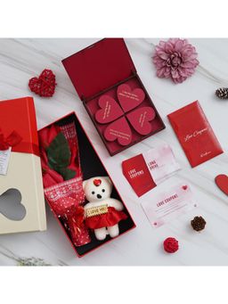 eCraftIndia - Combo of Set of 12 , "20 Reasons Why I Love You" Printed Red Hearts Gift Set