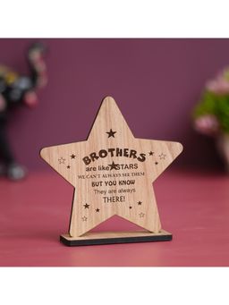 eCraftIndia - Wooden Brothers Are Like Stars Quote Star Showpiece Gift for Brother