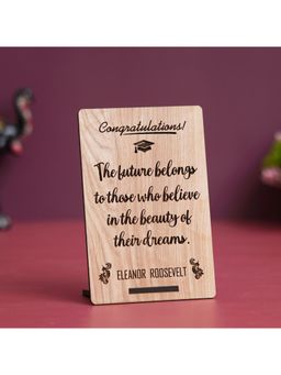 eCraftIndia - Wooden Congratulations Future Dreams Eleanor Roosevelt Quote Showpiece