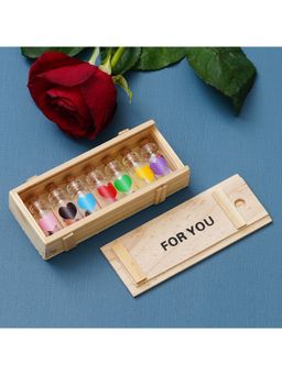 eCraftIndia - Wooden Box "For You" Message Bottle Set